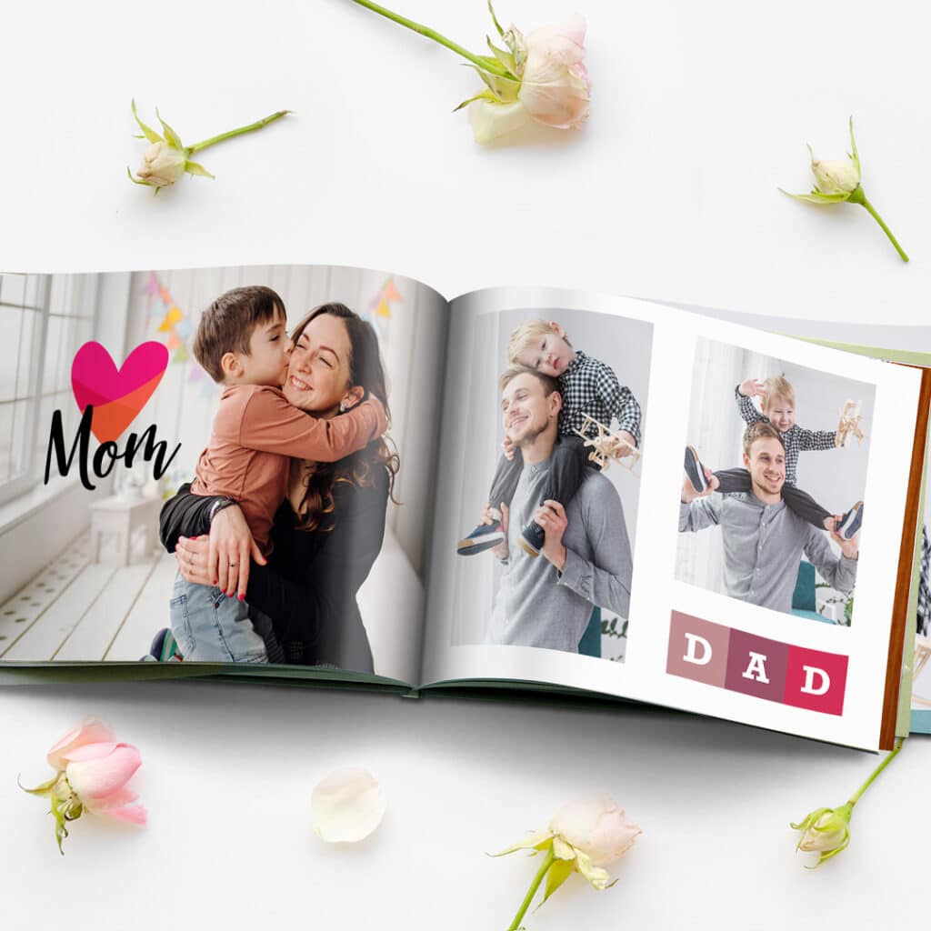 Mom and Dad love photo books created with printed family photos