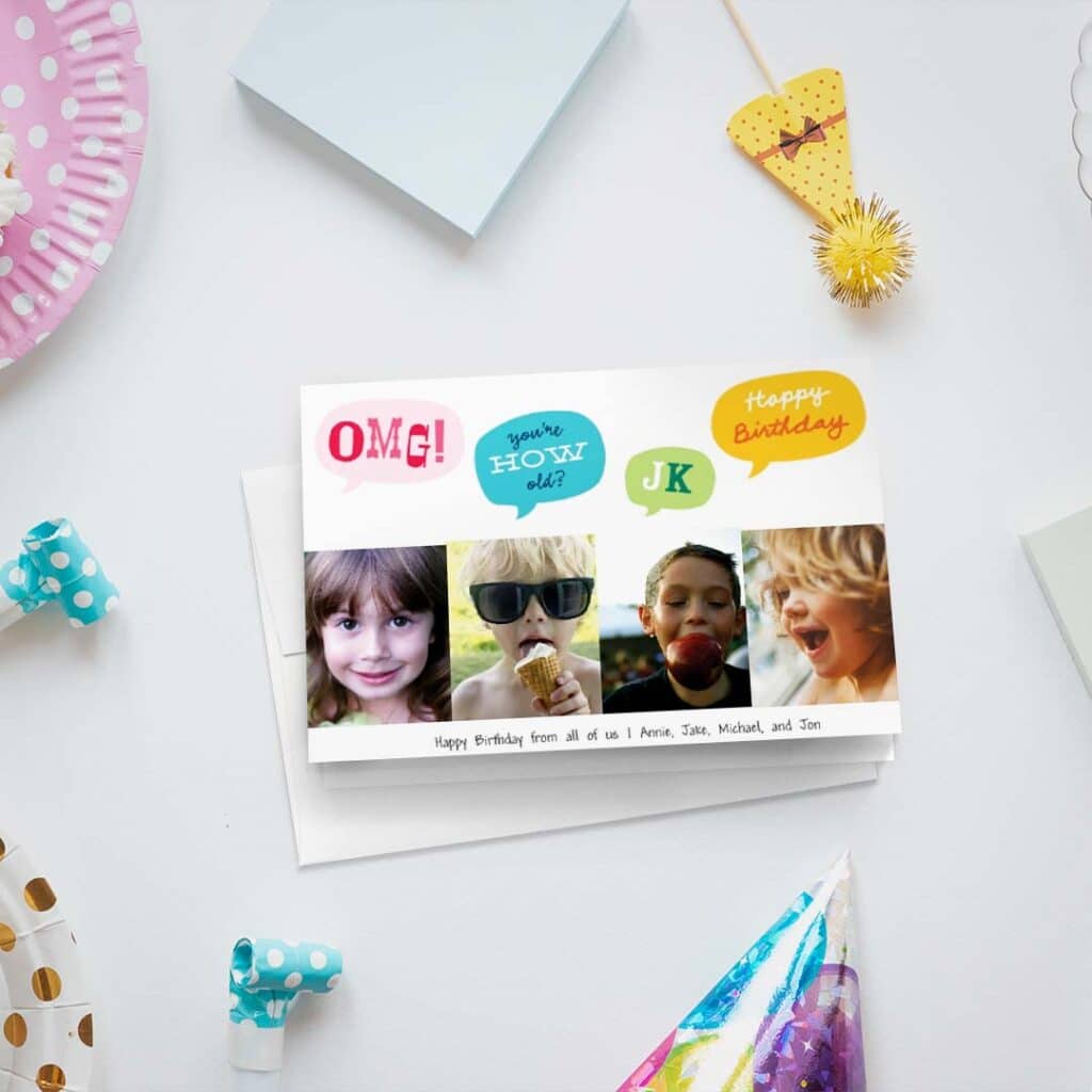 cute multi photo birthday card on Snapfish