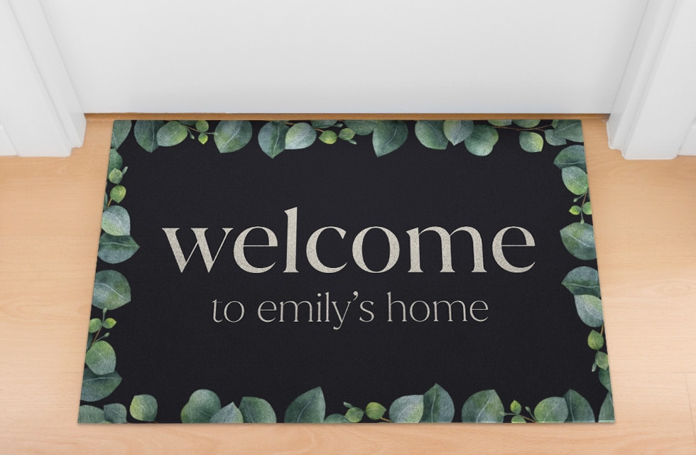 Welcome to Emily's home personalised door mat