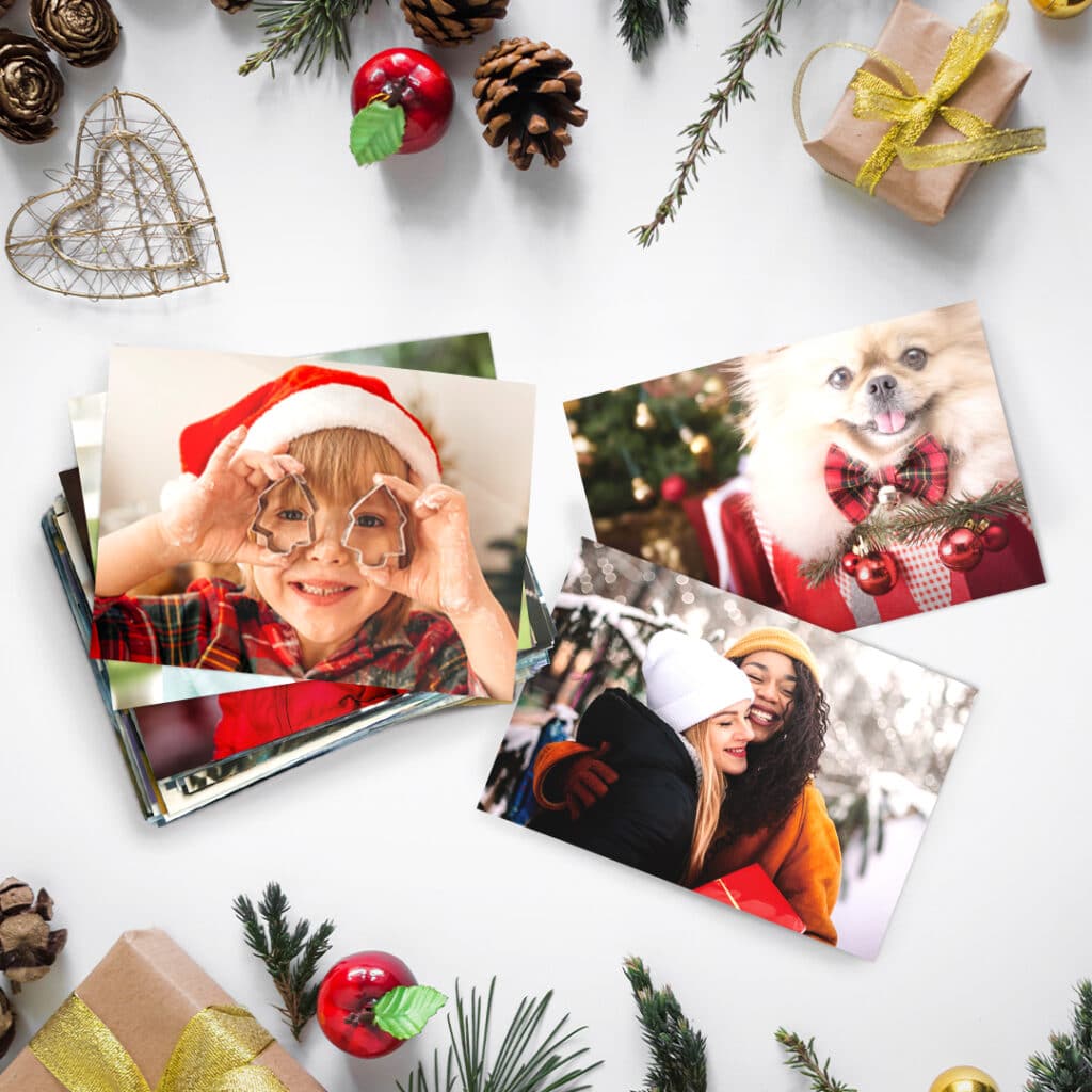 Photo Prints with festive decorations
