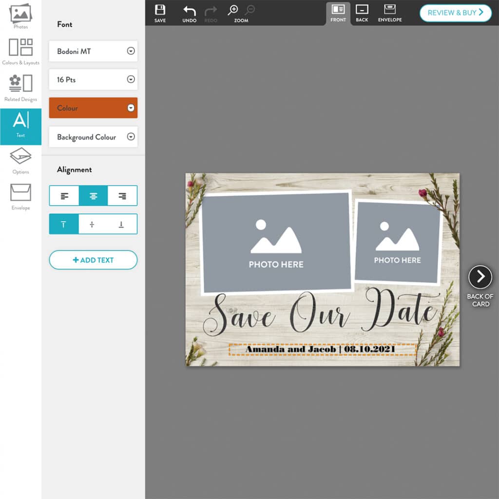 Add Custom Details To Wedding Cards With Snapfish Card Maker