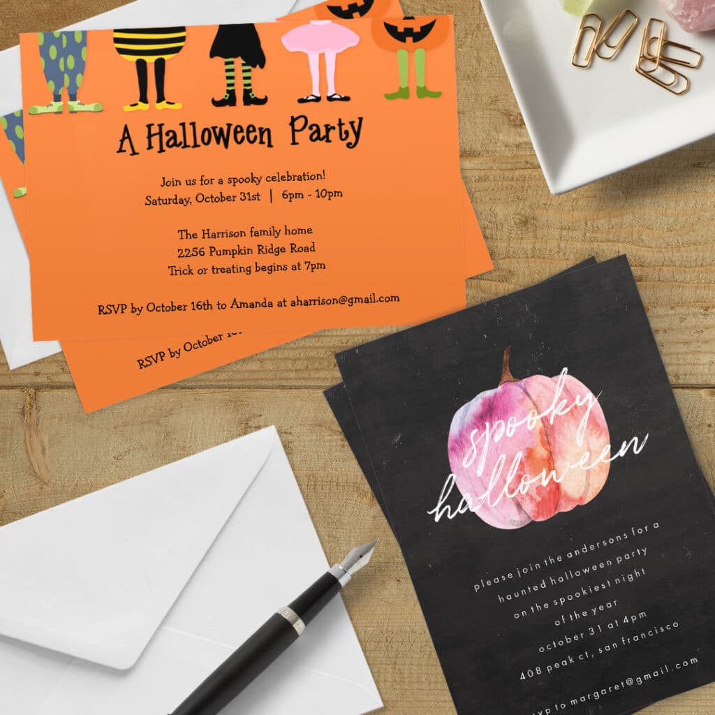 Halloween invitations