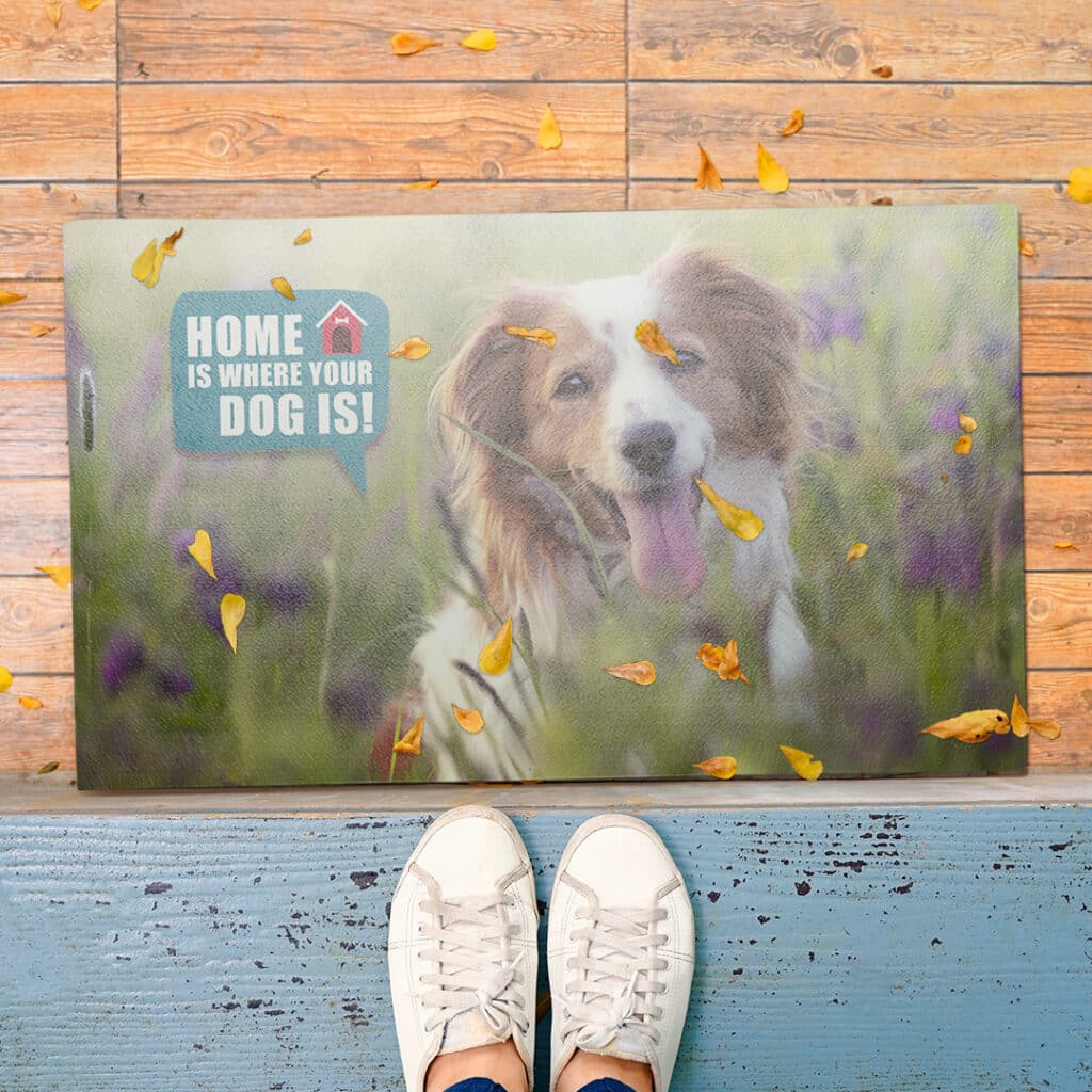 Personalised Door Mat with a photo of a dog