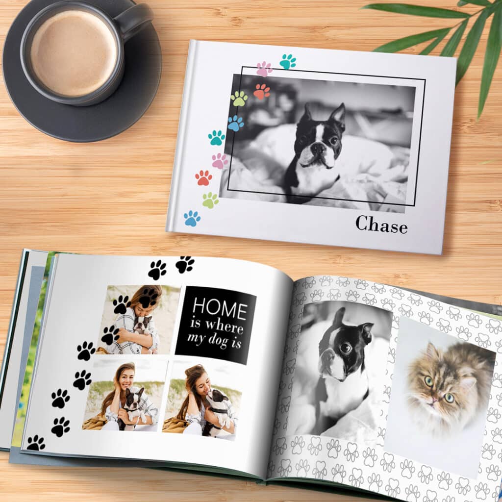11x8" Landscape Hardcover Photo Book with pet photos